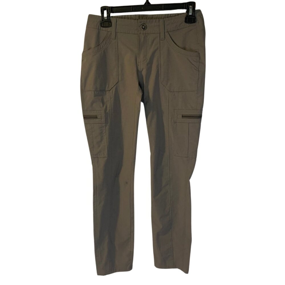 Kuhl Women's Horizn Cargo Pants Size 2 Short Skinny Khaki Softshell Hiking Flaws